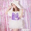 画像6: 【即日発送】【X'mas5点セット】杉山佳那恵ちゃんコラボ パープルグリッターキャットサンタコスプレ[YMT] (6)