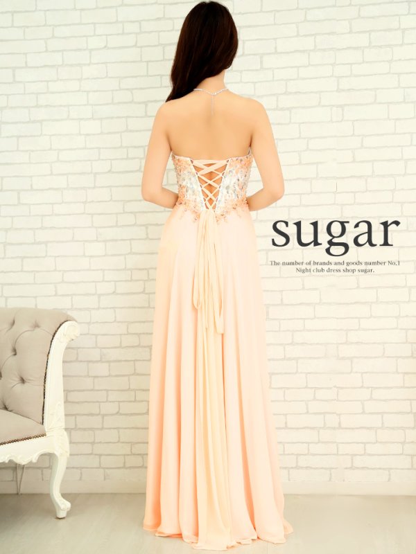 画像4: 【Lip line/リップライン】ハイウエスト/シフォンロング/ベアロング/ロングドレス /キャバドレスlong[HC03] (4)