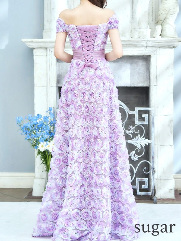 画像48: XLサイズあり【CLEO CLOE/ クレオ クロエ】 オケージョンドレス/ パーティードレス/ ステージドレス/ イベントドレス/ 立体フラワー/ オフショル/ スピンドル/ ロングドレス long[OF05] (48)