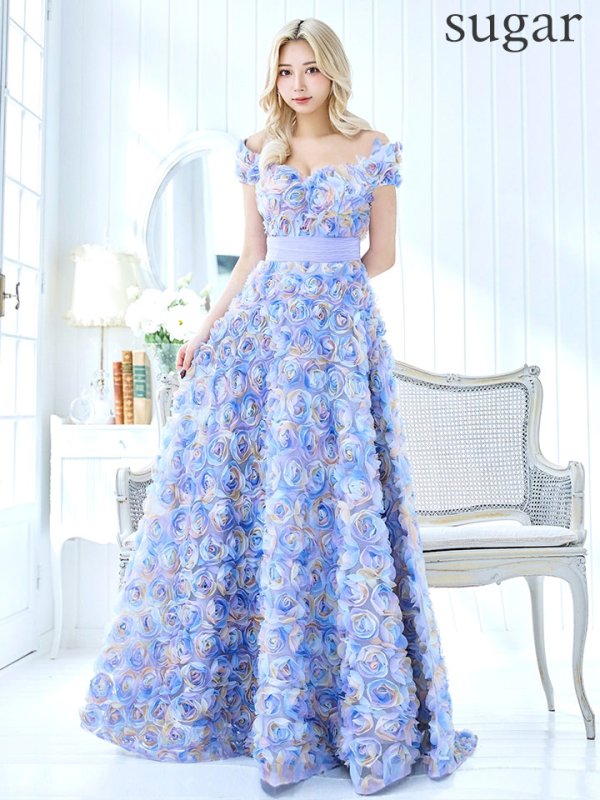 画像7: XLサイズあり【CLEO CLOE/ クレオ クロエ】 オケージョンドレス/ パーティードレス/ ステージドレス/ イベントドレス/ 立体フラワー/ オフショル/ スピンドル/ ロングドレス long[OF05] (7)