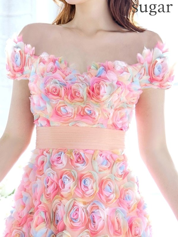 画像20: XLサイズあり【CLEO CLOE/ クレオ クロエ】 オケージョンドレス/ パーティードレス/ ステージドレス/ イベントドレス/ 立体フラワー/ オフショル/ スピンドル/ ロングドレス long[OF05] (20)