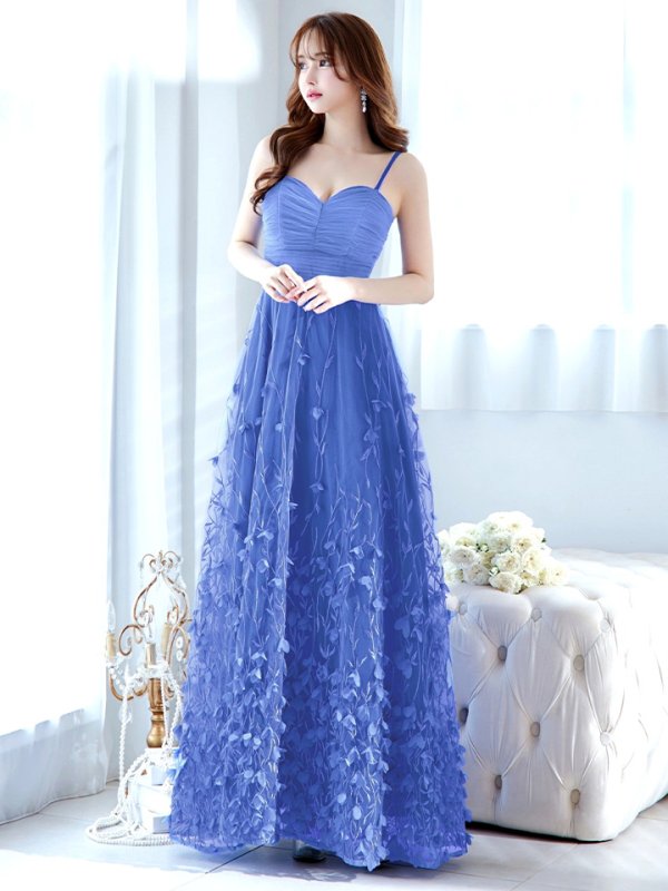 画像3: XLサイズあり【CLEO CLOE/ クレオ クロエ】 オケージョンドレス/ パーティードレス/ ステージドレス/ イベントドレス/ 立体フラワー/ キャミソール/ Aライン/ フレア/ ロングドレス long[OF05] (3)