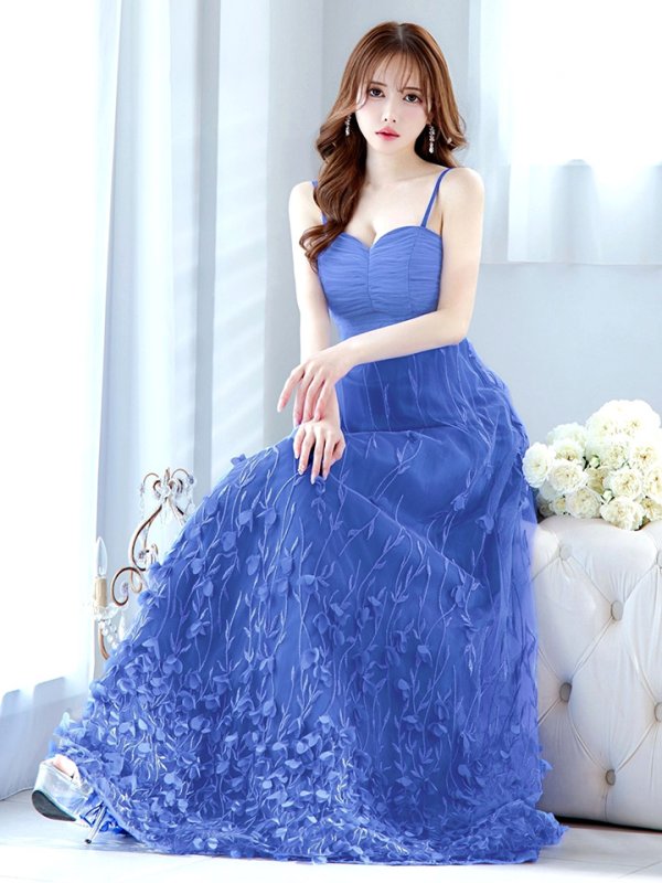 画像4: XLサイズあり【CLEO CLOE/ クレオ クロエ】 オケージョンドレス/ パーティードレス/ ステージドレス/ イベントドレス/ 立体フラワー/ キャミソール/ Aライン/ フレア/ ロングドレス long[OF05] (4)