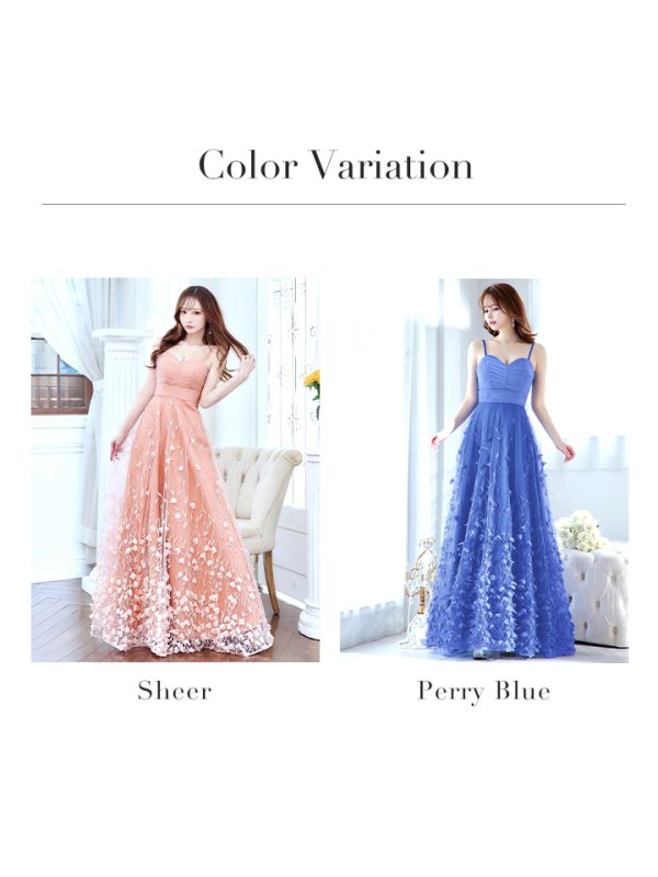 画像19: XLサイズあり【CLEO CLOE/ クレオ クロエ】 オケージョンドレス/ パーティードレス/ ステージドレス/ イベントドレス/ 立体フラワー/ キャミソール/ Aライン/ フレア/ ロングドレス long[OF05] (19)