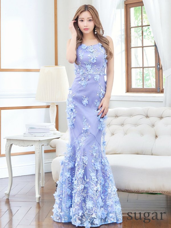 画像16: XLサイズあり【CLEO CLOE/ クレオ クロエ】 オケージョンドレス/ パーティードレス/ ステージドレス/ イベントドレス/ 立体フラワー/ ノースリーブ/ マーメイド/ ロングドレス long[OF05] (16)