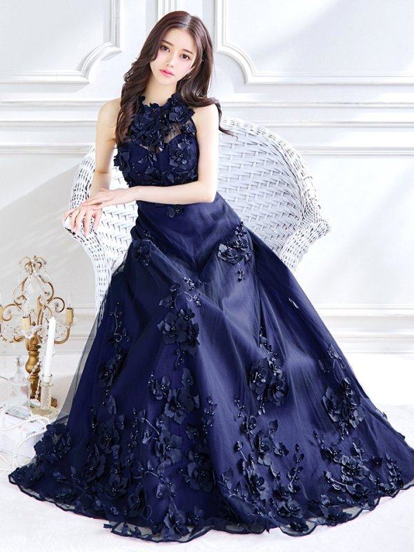 ネイビー モデル:ゆりお 身長:165cm 着用サイズ:8号(Sサイズ)