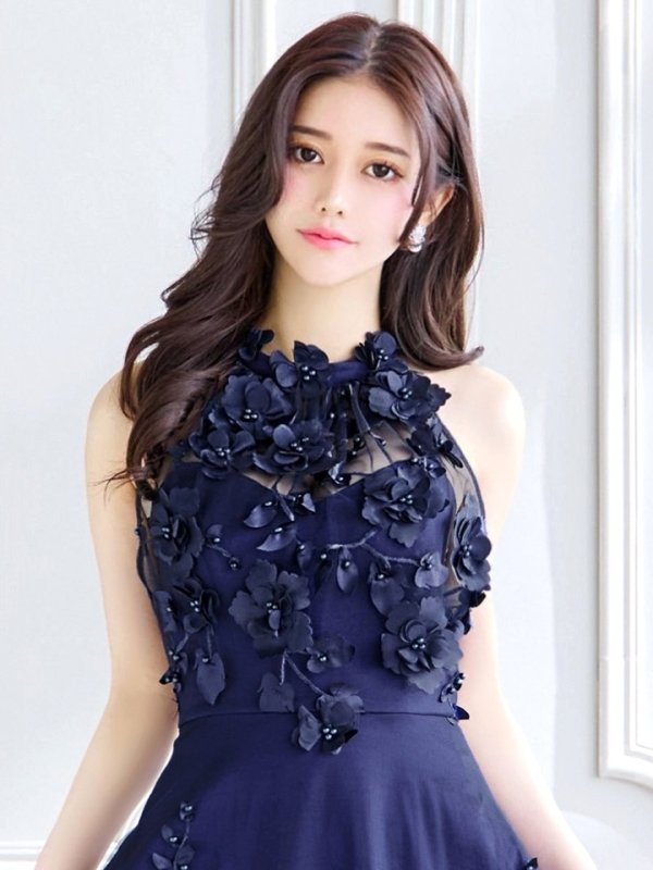 ネイビー モデル:ゆりお 身長:165cm 着用サイズ:8号(Sサイズ)