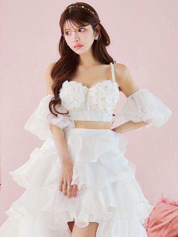 アイボリー　モデル：まりん　身長：164cm　着用サイズ：8号(Sサイズ)