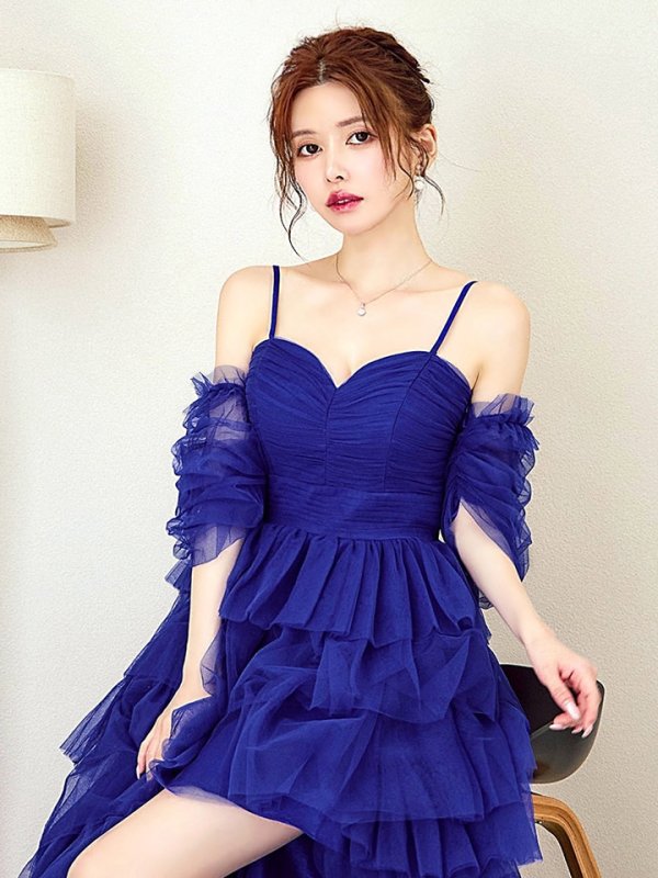 ダークブルー モデル：ゆめ　身長：160cm　着用サイズ：8号(Sサイズ)