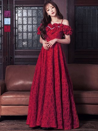 お花の様なデザインがオシャレで妖艶なベア ロングドレス お花の様なデザインがオシャレで妖艶なベア ロングドレス お花のデザイン