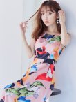 画像19: XS-Lサイズあり【ERUKEI エルケイ】Aライン/ プリント/ノースリーブ/ ワンピース/ ロングドレス / キャバドレス long[OF2] (19)