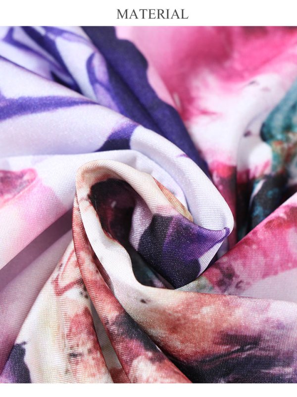 画像8: XS〜Lサイズあり【ERUKEI エルケイ】長袖/フラワープリント/ カシュクール/ ロングスリーブ/ キャバドレス[OF2] (8)