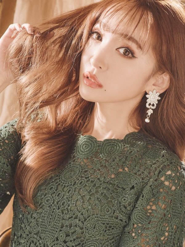 画像10: L-XLサイズあり【ERUKEI エルケイ】ケミカルレース/ ベルスリーブ/ 七分袖/ 長袖/ 袖あり/ ミディアム丈/ ワンピース/ タイト/ ミニドレス/ キャバドレス[OF2] (10)