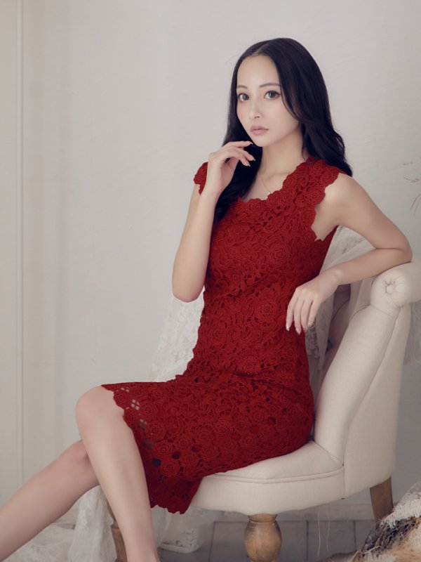 画像5: 【XS-XLサイズあり】【ERUKEI エルケイ】ラメ/ケミカルレース/ ボートネック/ ノースリーブ/ ミディアム丈/ ワンピース/ ミニドレス/ キャバドレス[OF2] (5)