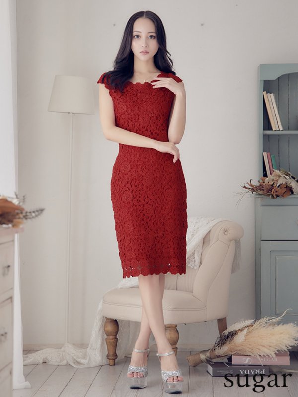 画像7: 【XS-XLサイズあり】【ERUKEI エルケイ】ラメ/ケミカルレース/ ボートネック/ ノースリーブ/ ミディアム丈/ ワンピース/ ミニドレス/ キャバドレス[OF2] (7)