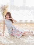 画像3: XS-Lサイズあり 【GINZA COUTURE/銀座クチュール】フラワープリント/ リボンベルト/ ノースリーブ/ フレア/ ミディアム丈/ ワンピース/ キャバドレス[OF2] (3)