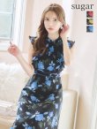 画像10: XS-Lサイズあり 【GINZA COUTURE/銀座クチュール】フラワープリント/ ノースリーブ/ フレア/ ミディアム丈/ ひざ丈/ ワンピース/ キャバドレス[OF2] (10)