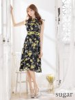画像17: XS-Lサイズあり 【GINZA COUTURE/銀座クチュール】フラワープリント/ ノースリーブ/ フレア/ ミディアム丈/ ひざ丈/ ワンピース/ キャバドレス[OF2] (17)