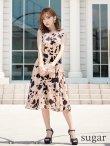 画像7: XS-Lサイズあり 【GINZA COUTURE/銀座クチュール】フラワーモチーフプリント/ ノースリーブ/ Aライン/ フレア/ ミモレ丈/ ワンピース/ キャバドレス[OF2] (7)