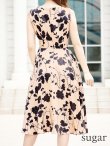 画像9: XS-Lサイズあり 【GINZA COUTURE/銀座クチュール】フラワーモチーフプリント/ ノースリーブ/ Aライン/ フレア/ ミモレ丈/ ワンピース/ キャバドレス[OF2] (9)