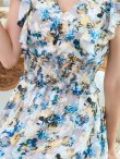 画像11: XS-Lサイズあり 【GINZA COUTURE/銀座クチュール】ワンピース/ フラワープリント/ シャーリング/ フリルスリーブ/ Aライン/ マキシ丈/ キャバドレス[OF2] (11)