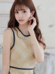 画像12: XSサイズあり 【GINZA COUTURE/銀座クチュール】 ツイード/ ノースリーブ/ Aライン/ ワンピース/ ひざ丈/ ミディアムドレス/ キャバドレス[OF2] (12)