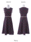 画像29: XSサイズあり 【GINZA COUTURE/銀座クチュール】 ツイード/ ノースリーブ/ Aライン/ ワンピース/ ひざ丈/ ミディアムドレス/ キャバドレス[OF2] (29)