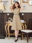 画像7: XSサイズあり 【GINZA COUTURE/銀座クチュール】 ツイード/ ノースリーブ/ Aライン/ ワンピース/ ひざ丈/ ミディアムドレス/ キャバドレス[OF2] (7)