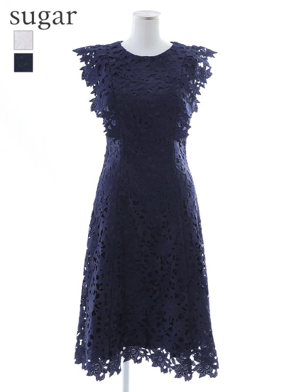 画像38: XS-Lサイズあり 【GINZA COUTURE/銀座クチュール】レース/ ワンカラー/ ノースリーブ/ Aライン/ フレア/ 膝丈/ ミディアムドレス/ キャバドレス[OF2] (38)