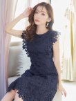 画像5: XS-Lサイズあり 【GINZA COUTURE/銀座クチュール】レース/ ワンカラー/ ノースリーブ/ Aライン/ フレア/ 膝丈/ ミディアムドレス/ キャバドレス[OF2] (5)