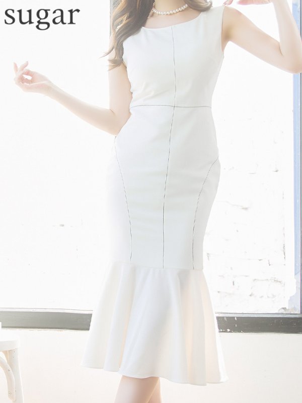 画像19: XS-Lサイズあり 【GINZA COUTURE/銀座クチュール】シンプル/ ワンカラー/ ノースリーブ/ マーメイド/ ミディアム丈/ ワンピース/ ミディアムドレス/ キャバドレス[OF2] (19)