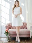 画像6: XS-Lサイズあり 【GINZA COUTURE/銀座クチュール】アンイーブンファブリック/ ワンカラー/ ノースリーブ/ Aライン/ フレア/ ワンピース/ ミニドレス/ キャバドレス[OF2] (6)