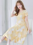 画像6: XS-Lサイズあり 【GINZA COUTURE/銀座クチュール】フラワージャガード/ 半袖/ 袖あり/ フレア/ ミモレ丈/ ワンピース/ ミディアムドレス/ キャバドレス[OF2] (6)