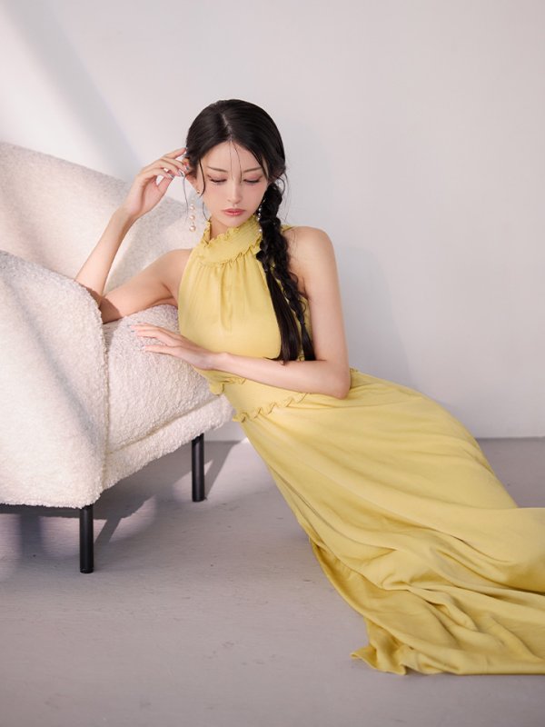 イエロー モデル：まおちゃる　身長：158cm　着用サイズ：7号(Sサイズ)