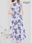 画像9: XS-Lサイズあり 【GINZA COUTURE/銀座クチュール】フラワープリント/ ショルダーリボン/ ノースリーブ/ ひざ丈/ フレア/ Aライン/ ワンピース/ ミディアムドレス/ キャバドレス[OF2] (9)