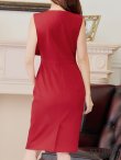 画像19: 【XS-Lサイズあり】 【GINZA COUTURE/銀座クチュール】シンプル/ ワンカラー/ ノースリーブ/ ショルダーリボン/ タイト/ 膝丈/ ミディアムドレス/ キャバドレス[OF2] (19)