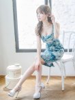 画像8: XS-Lサイズあり 【GINZA COUTURE/銀座クチュール】ヴィンテージフラワープリント/ スクエアネック/ ノースリーブ/ タイト/ 膝丈/ ミディアムドレス/ キャバドレス[OF2] (8)