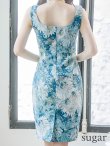 画像12: XS-Lサイズあり 【GINZA COUTURE/銀座クチュール】ヴィンテージフラワープリント/ スクエアネック/ ノースリーブ/ タイト/ 膝丈/ ミディアムドレス/ キャバドレス[OF2] (12)