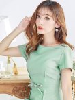 画像6: XS-Lサイズあり 【GINZA COUTURE/銀座クチュール】ワンカラー/ 半袖/ ウエストリボン/ シンプル/ ミディアム丈/ 膝丈/ ワンピース/ ミニドレス/ キャバドレス[OF2] (6)