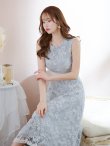 画像3: XS-Lサイズあり 【GINZA COUTURE/銀座クチュール】フラワーレース/ ノースリーブ/ フレア/ Aライン/ ミディアム丈/ ワンピース/ ミディアムドレス/ キャバドレス[OF2] (3)