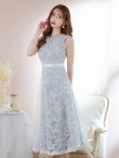 画像6: XS-Lサイズあり 【GINZA COUTURE/銀座クチュール】フラワーレース/ ノースリーブ/ フレア/ Aライン/ ミディアム丈/ ワンピース/ ミディアムドレス/ キャバドレス[OF2] (6)