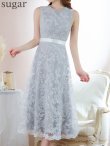 画像8: XS-Lサイズあり 【GINZA COUTURE/銀座クチュール】フラワーレース/ ノースリーブ/ フレア/ Aライン/ ミディアム丈/ ワンピース/ ミディアムドレス/ キャバドレス[OF2] (8)