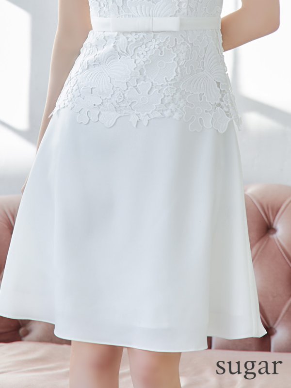 画像12: XS-Lサイズあり【SETTAN/セッタン】 バタフライ/ レース/ シンプル/ ワンカラー/ ハイネック/ ノースリーブ/ Aライン/ ワンピース/ ミニドレス/ キャバドレス[OF2] (12)