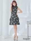 画像7: XS-Lサイズあり 【GINZA COUTURE/銀座クチュール】プリント/ ハイネック/ ノースリーブ/ フリル/ Aライン/ ワンピース/ ミニドレス/ キャバドレス[OF2] (7)