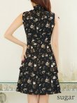 画像20: XS-Lサイズあり 【GINZA COUTURE/銀座クチュール】プリント/ ハイネック/ ノースリーブ/ フリル/ Aライン/ ワンピース/ ミニドレス/ キャバドレス[OF2] (20)