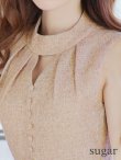 画像11: XS-Lサイズあり 【GINZA COUTURE/銀座クチュール】シンプル/ ワンカラー/ ノースリーブ/ ボタン/ ウエストリボン/ ミディアム丈/ 膝丈/ Aライン/ フレア/ ワンピース/ ミディアムドレス/ キャバドレス[OF2] (11)