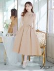 画像7: XS-Lサイズあり 【GINZA COUTURE/銀座クチュール】シンプル/ ワンカラー/ ノースリーブ/ ボタン/ ウエストリボン/ ミディアム丈/ 膝丈/ Aライン/ フレア/ ワンピース/ ミディアムドレス/ キャバドレス[OF2] (7)