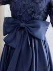 画像11: XS-Lサイズあり 【GINZA COUTURE/銀座クチュール】ワンカラー/ レース/ ウエストリボン/ 半袖/ 袖あり/ Aライン/ ミディアム丈/ ワンピース/ キャバドレス[OF2] (11)