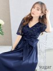 画像7: XS-Lサイズあり 【GINZA COUTURE/銀座クチュール】ワンカラー/ レース/ ウエストリボン/ 半袖/ 袖あり/ Aライン/ ミディアム丈/ ワンピース/ キャバドレス[OF2] (7)