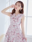 画像5: XS-Lサイズあり 【GINZA COUTURE/銀座クチュール】フラワープリント/ ノースリーブ/ ハイウエスト/ Aライン/ ミディアム丈/ 膝丈/ フレア/ ワンピース / キャバドレス[OF2] (5)